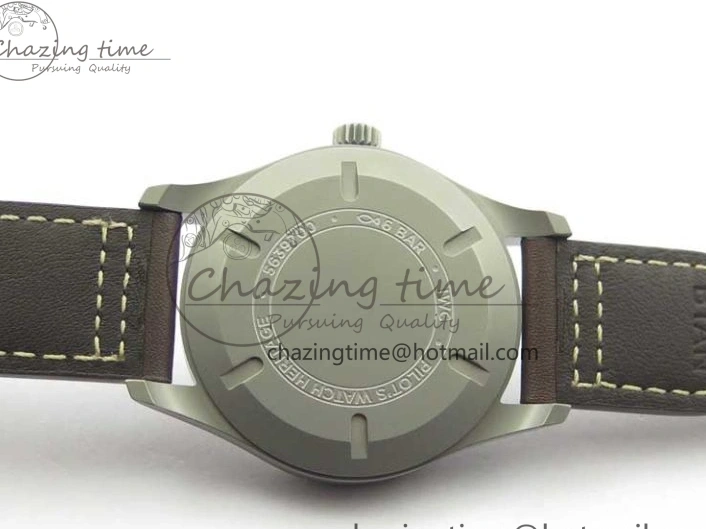 MIROTIME 0507 Mark XVIII IW327006 Titanium V7F 1:1 Best Edition Black Dial on Brown Leather Strap A Attractive 7080